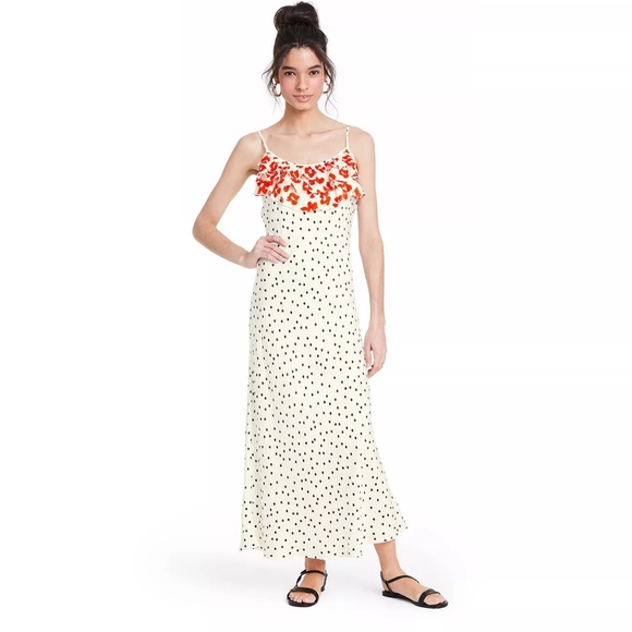 RIXO Dresses & Skirts - RIXO X TARGET Polka Dot Sleeveless Ruffle Slip Dress - Size S - NEW W/TAGS!